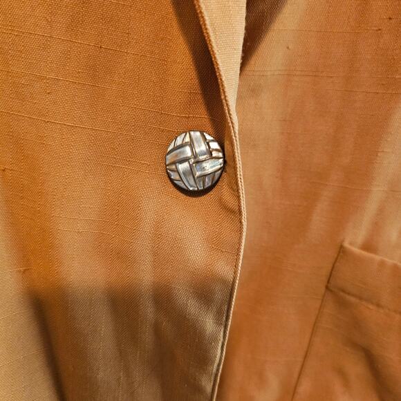 Vintage Blazer Women Size 18 Brown 90s Fitted Glam Rock Preppy Going Out Neutral - Picture 4 of 10